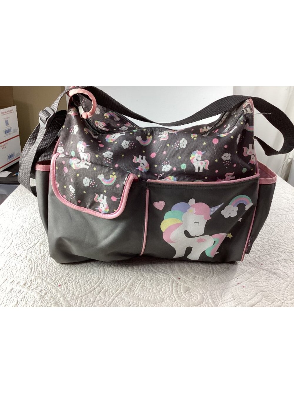 Baby Boom Unicorn-Themed Baby Diaper Bag* Adjustable Shoulder Strap*EUC